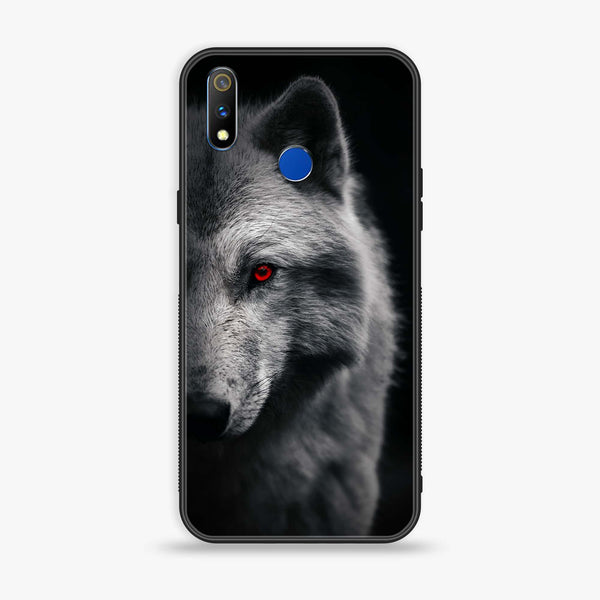 Realme 3 Wolf Series Premium Printed Glass soft Bumper shock Proof Case