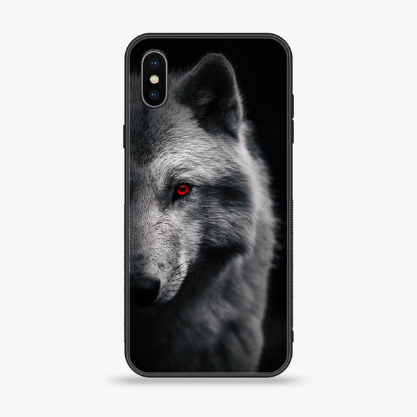 iPhone XS Max - Wolf Design 10 - Premium Printed Glass soft Bumper shock Proof Case CS-19763  CS-21493