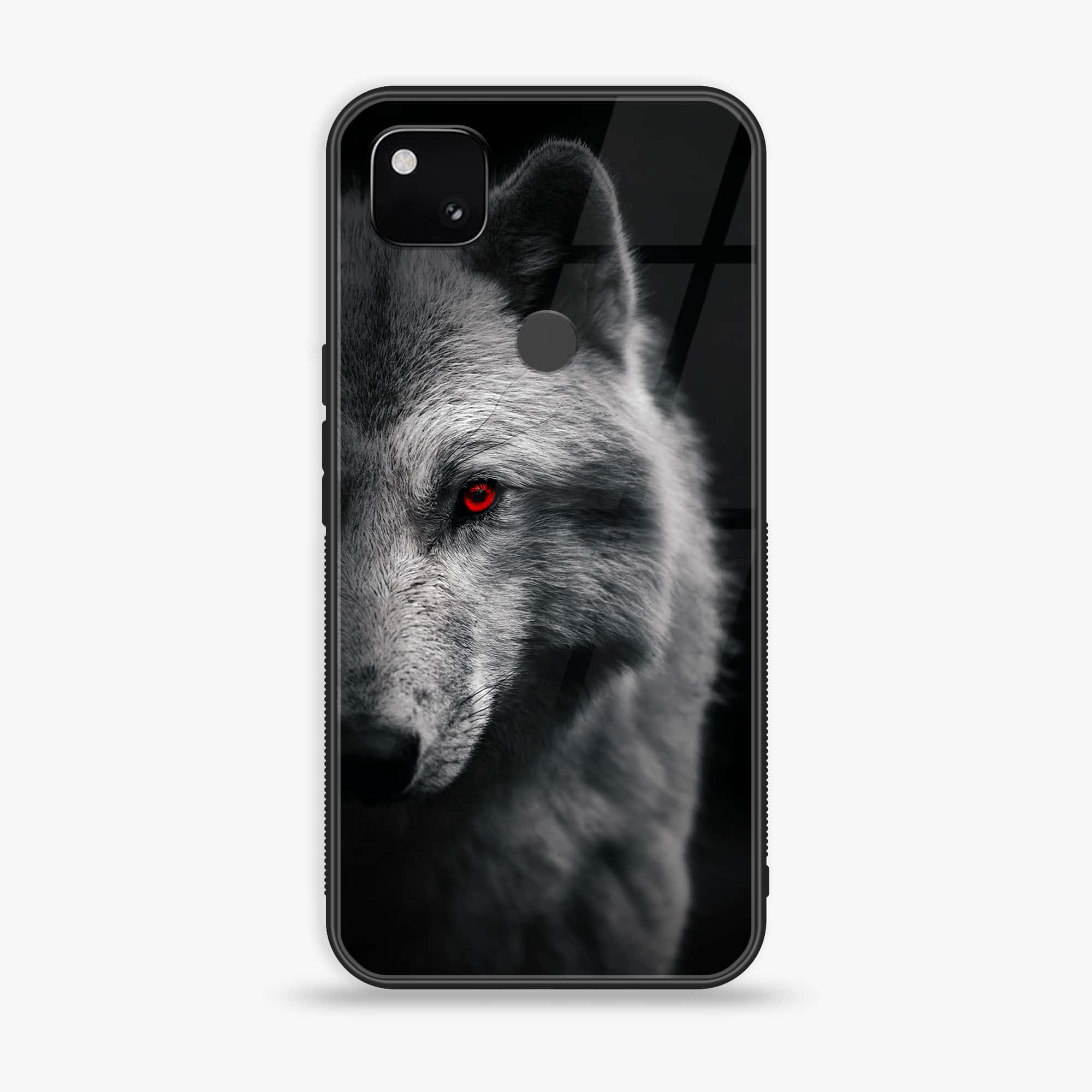 Google Pixel 4A 4G - Wolf Series - Premium Printed Glass soft Bumper shock Proof Case