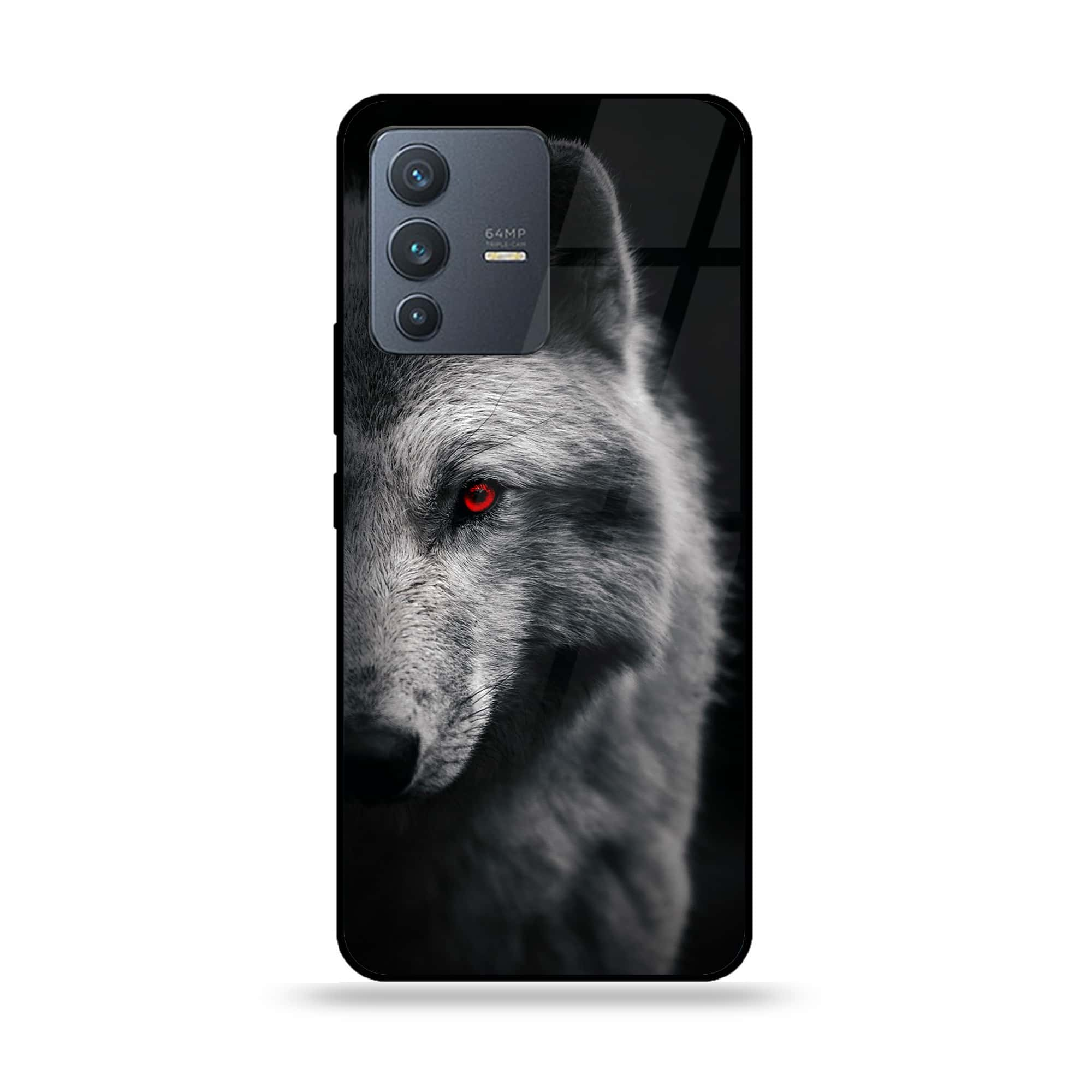 Vivo V23 5G - Wolf Series - Premium Printed Glass soft Bumper shock Proof Case