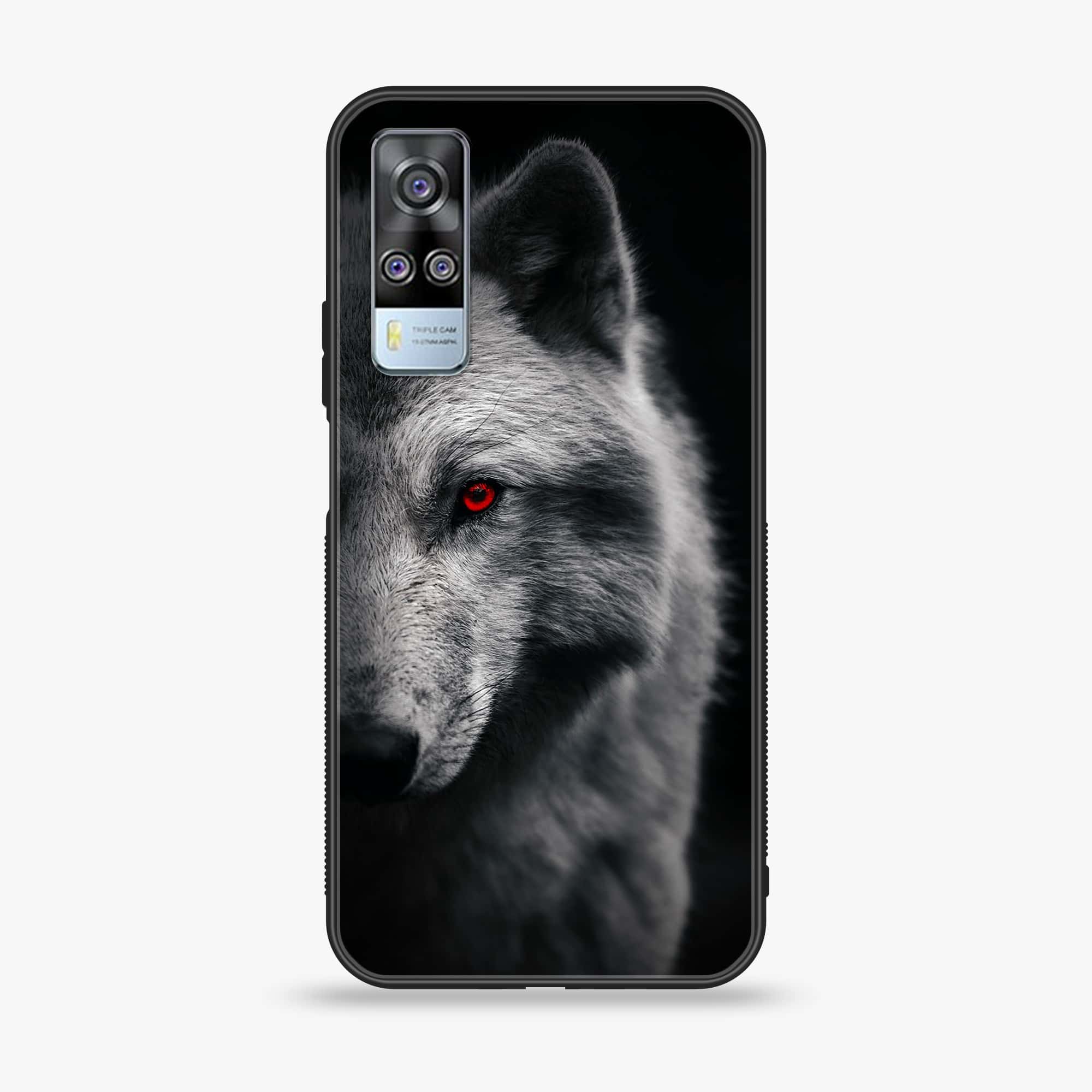 Vivo Y51 2020 (Camera on Left)  - Wolf Series - Premium Printed Glass soft Bumper shock Proof Case