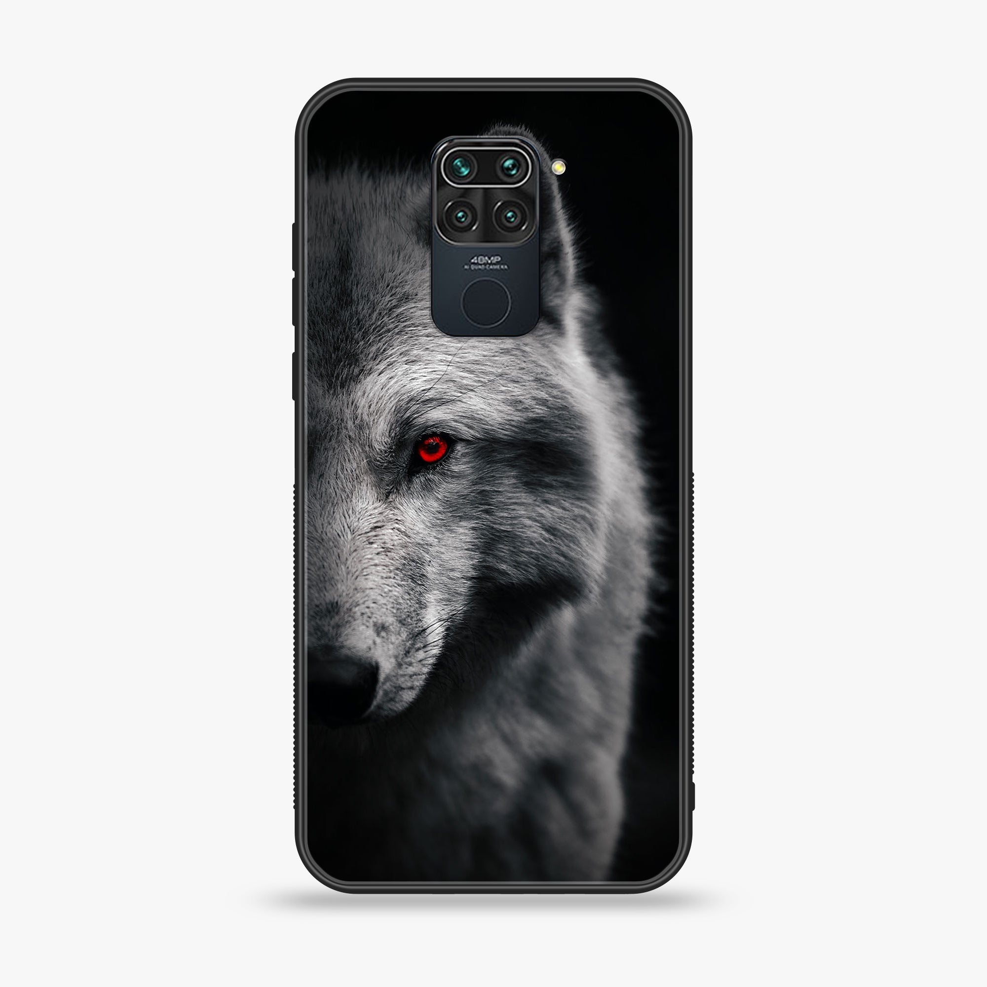 Xiaomi Redmi Note 9 Wolf Series Premium Printed Glass soft Bumper shock Proof Case