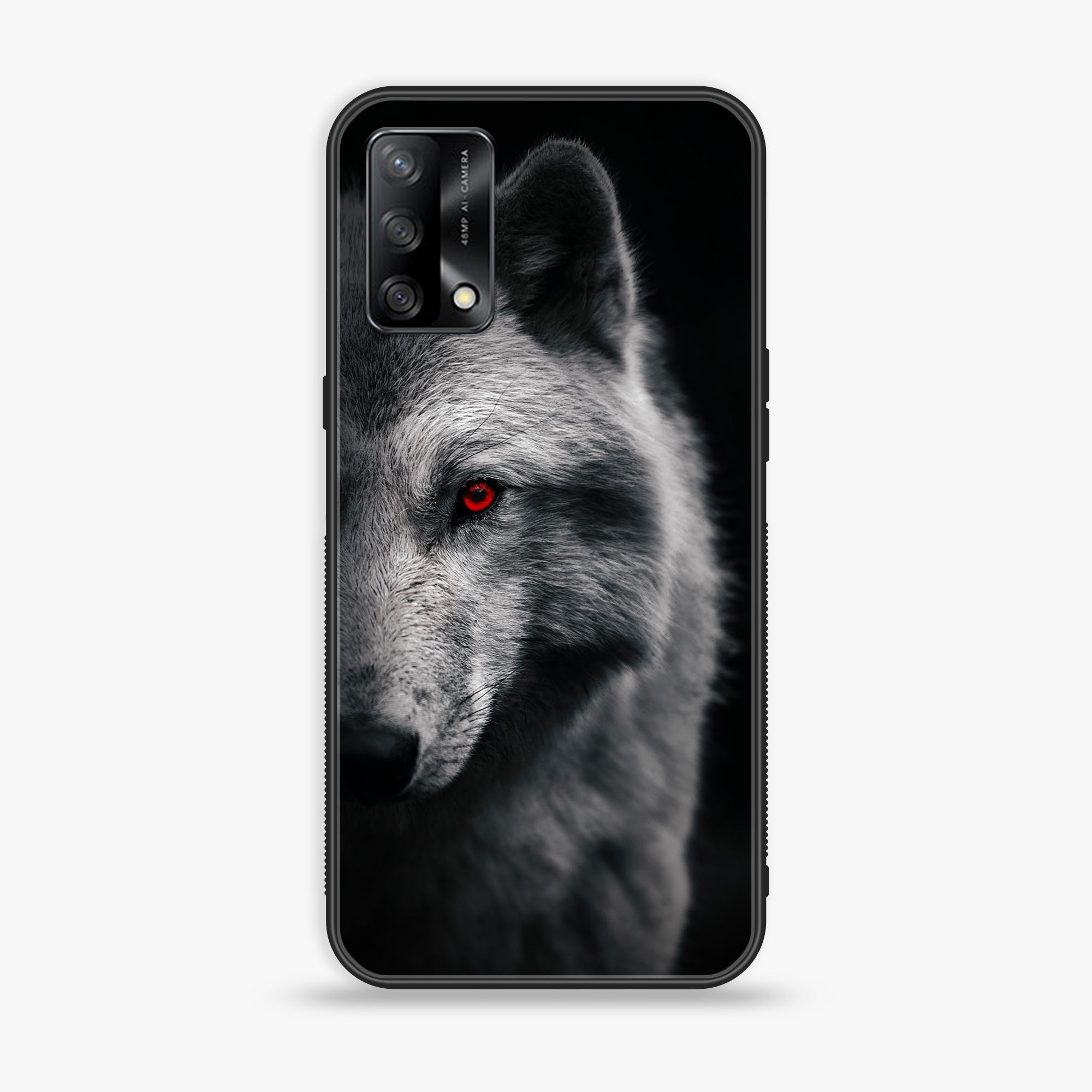 Oppo F19s  - Wolf Series - Premium Metal Printed soft Bumper shock Proof Case