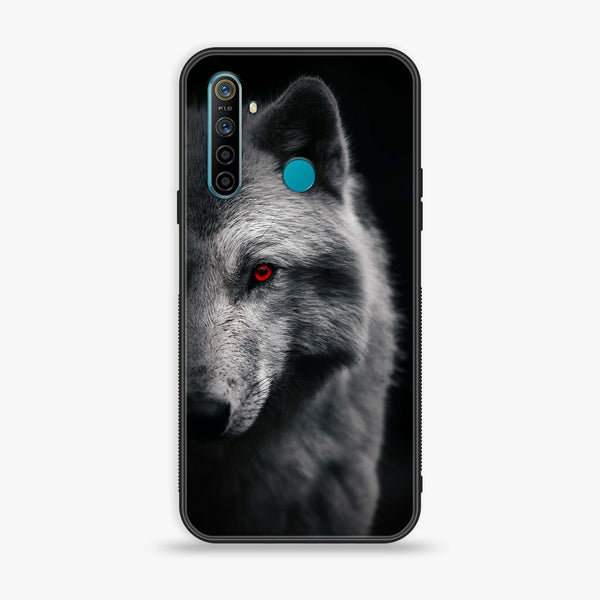 Realme 5 pro  Wolf Series Premium Printed Glass soft Bumper shock Proof Case