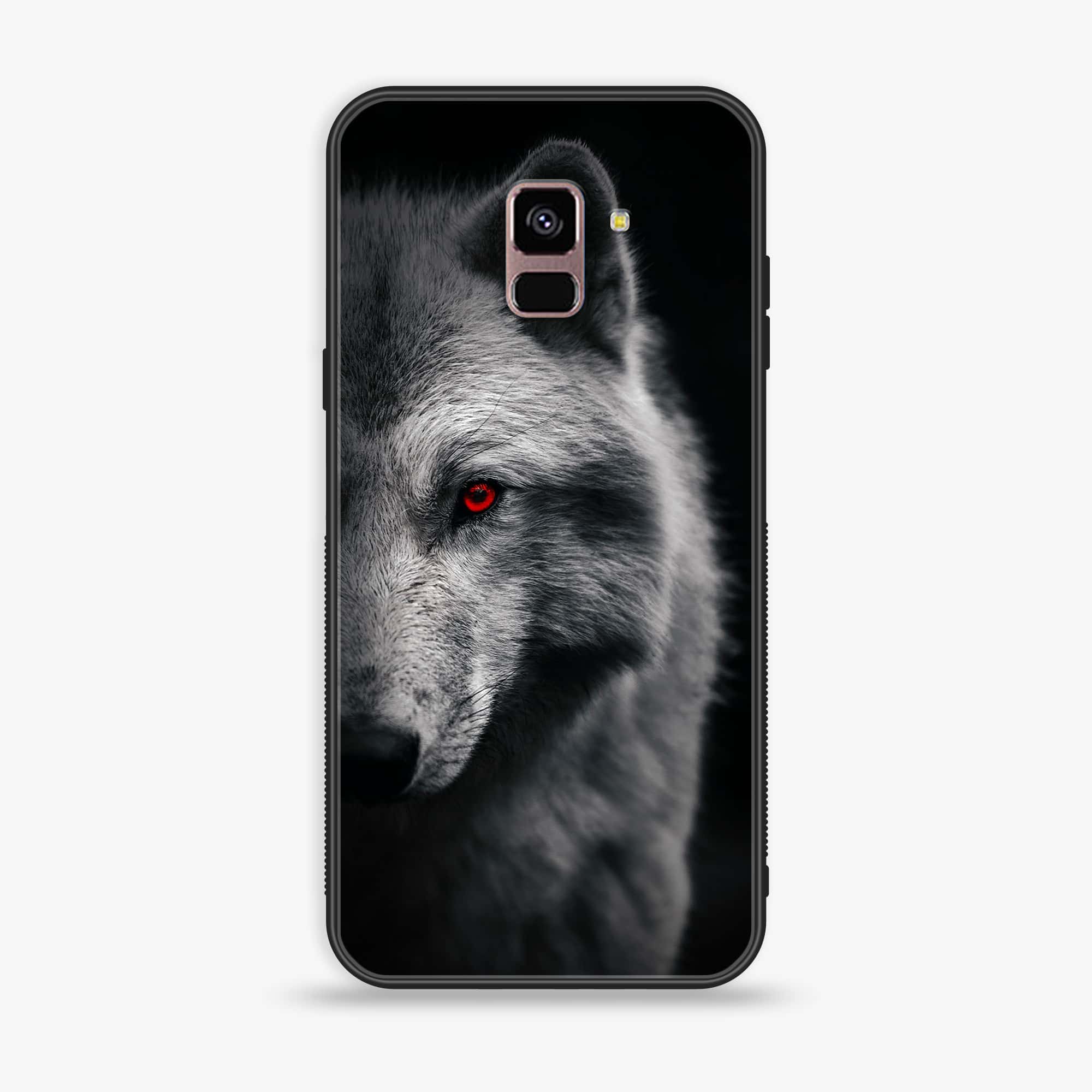 Samsung Galaxy A8+ (2018) - Wolf Series - Premium Printed Glass soft Bumper shock Proof Case