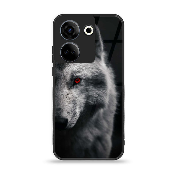 Tecno Camon 20/20 Pro - Wolf Design 10 - Premium Printed Glass soft Bumper shock Proof Case CS-23452