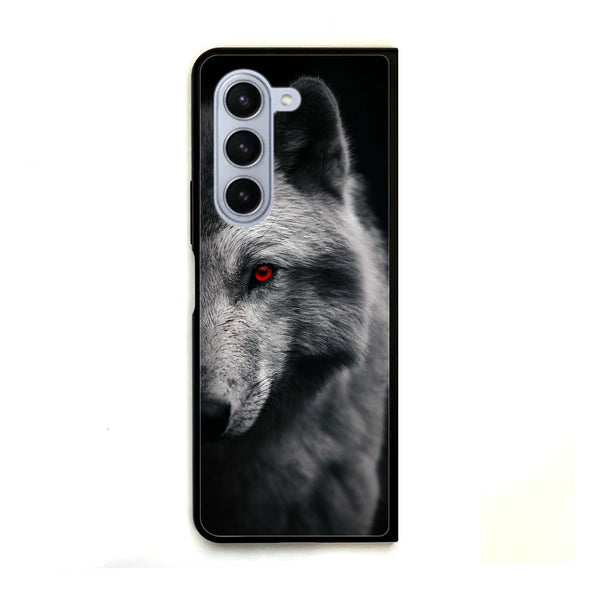 Galaxy Z Fold 5 - Wolf Design 10 -  Premium Metal Printed soft Bumper shock Proof Case CS-41698