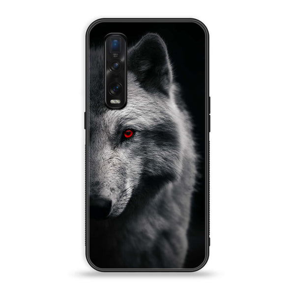 Oppo Find X2 -Wolf Series - Premium Printed Glass soft Bumper shock Proof Case