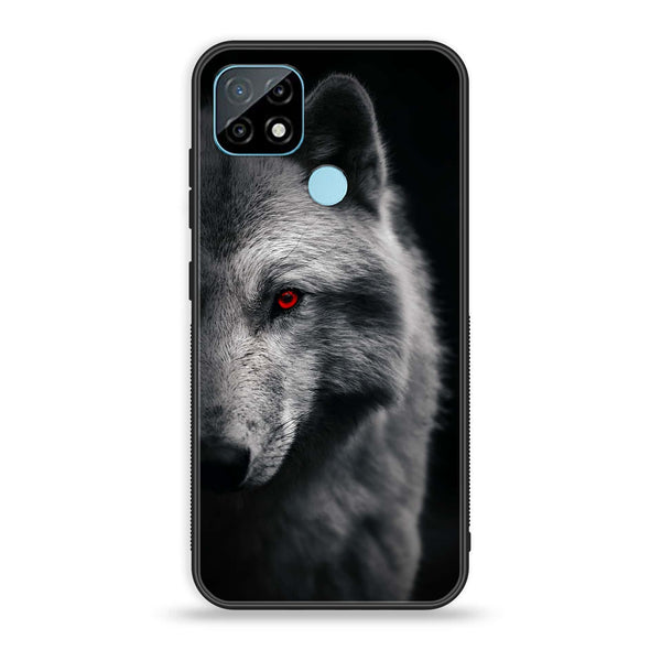 Realme C21 Wolf series Premium Printed Glass soft Bumper shock Proof Case