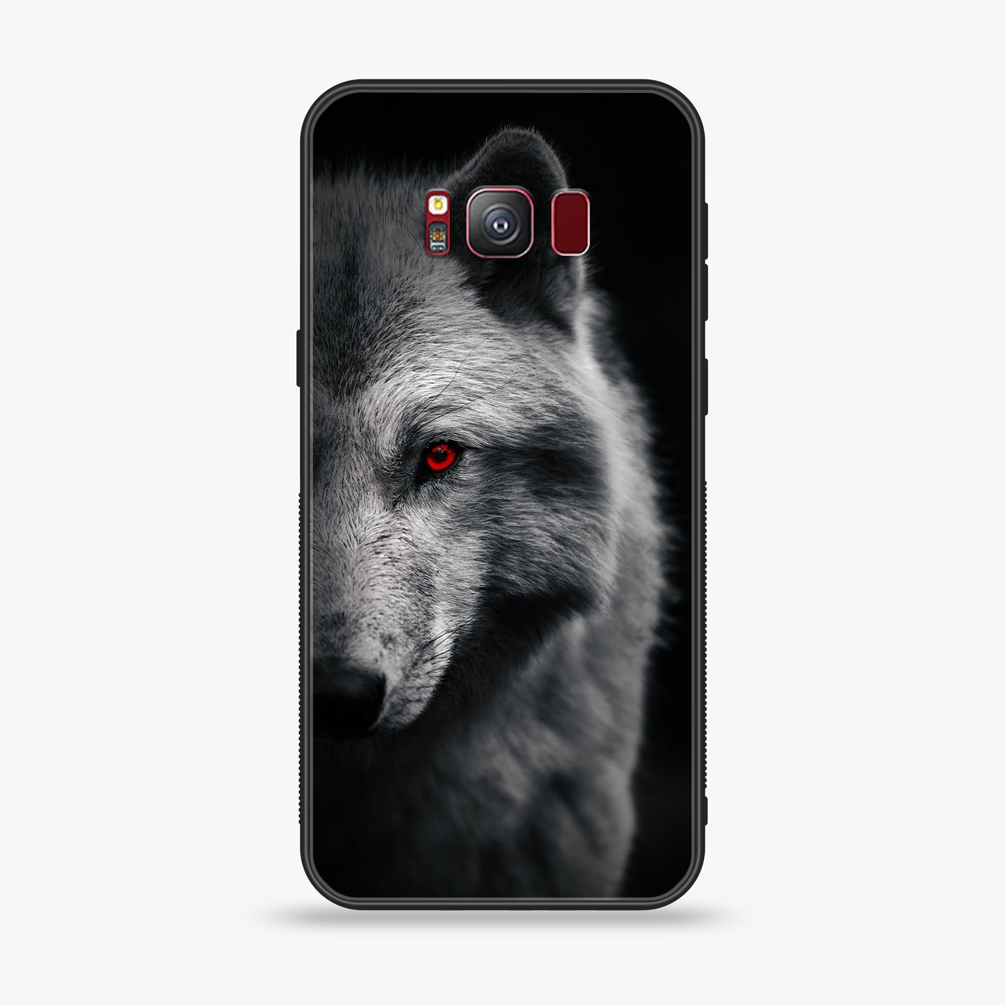 Samsung S8 Plus Wolf seires Premium Printed Glass soft Bumper shock Proof Case