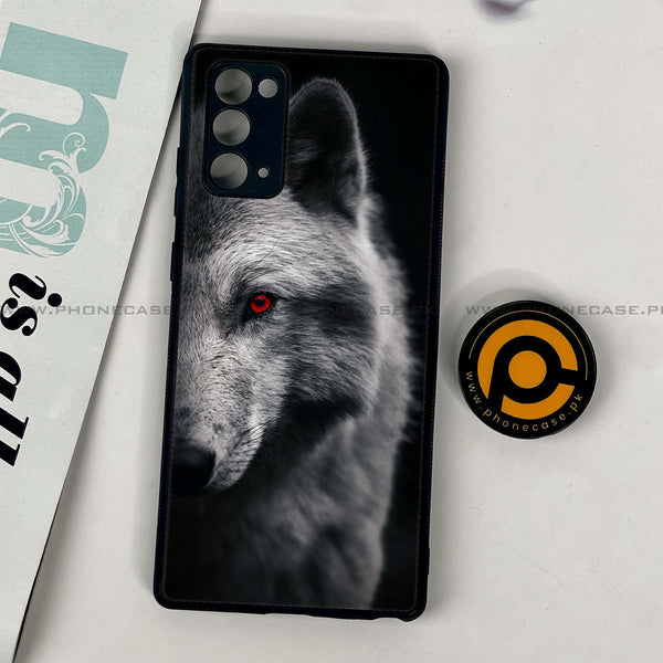 Samsung Galaxy Note 20 - Wolf Design 10 - Premium Printed Glass soft Bumper shock Proof Case CS-15097 CS-15100