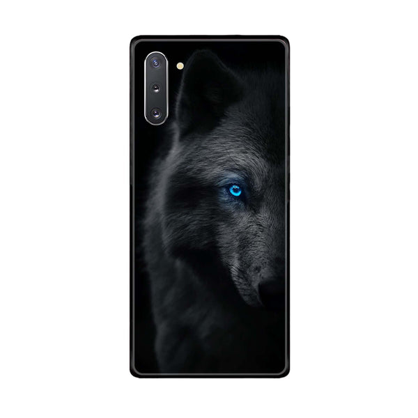 Samsung Galaxy Note 10 5G Wolf Design 9 Premium Printed Glass soft Bumper shock Proof Case CS-9500