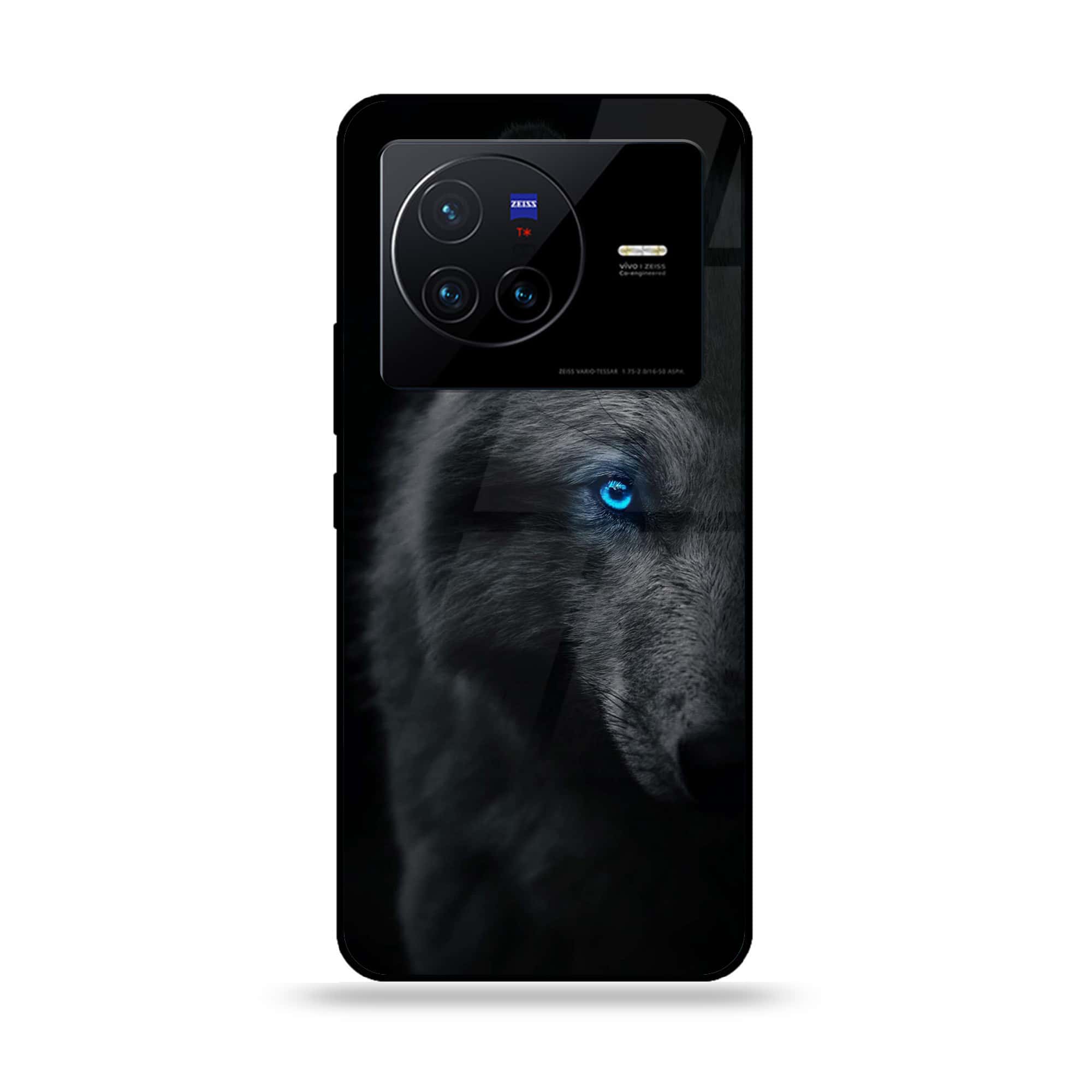 Vivo X80 - Wolf Series - Premium Printed Glass soft Bumper shock Proof Case