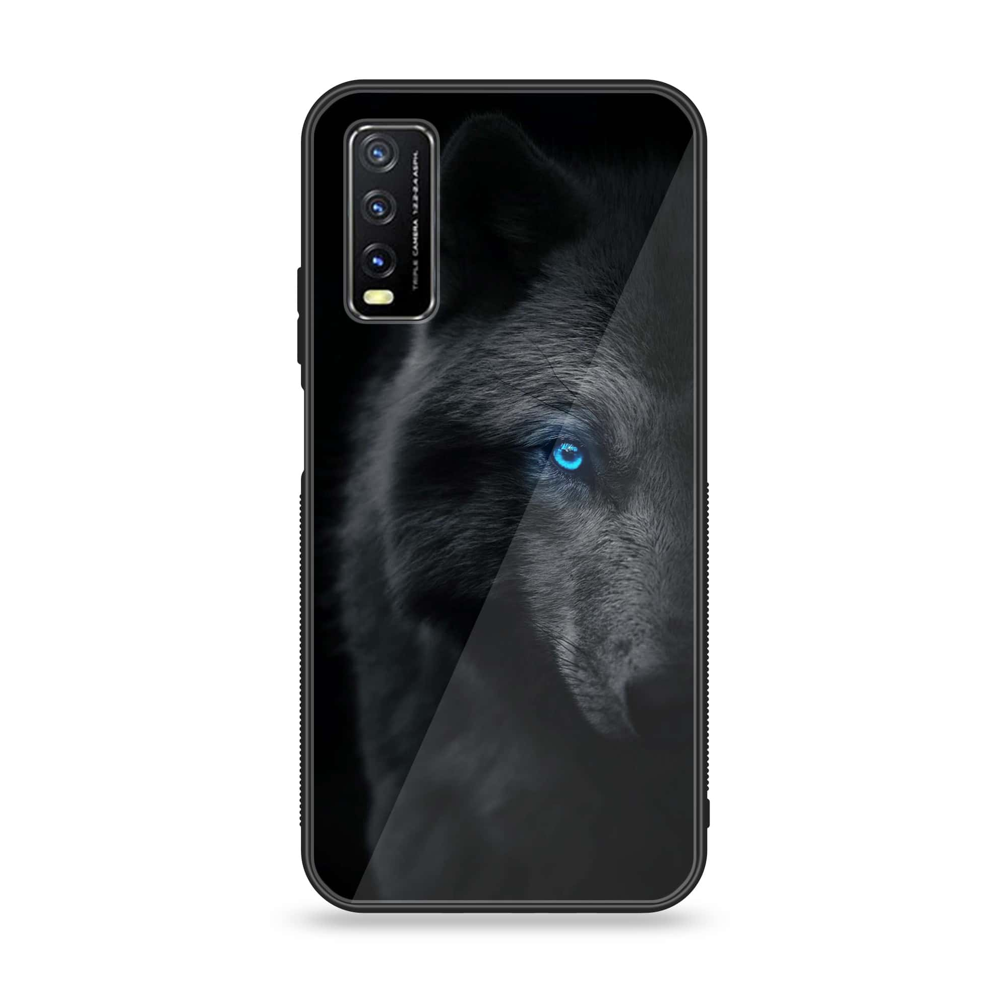 Vivo Y20 Wolf Series Premium Printed Glass soft Bumper shock Proof Case