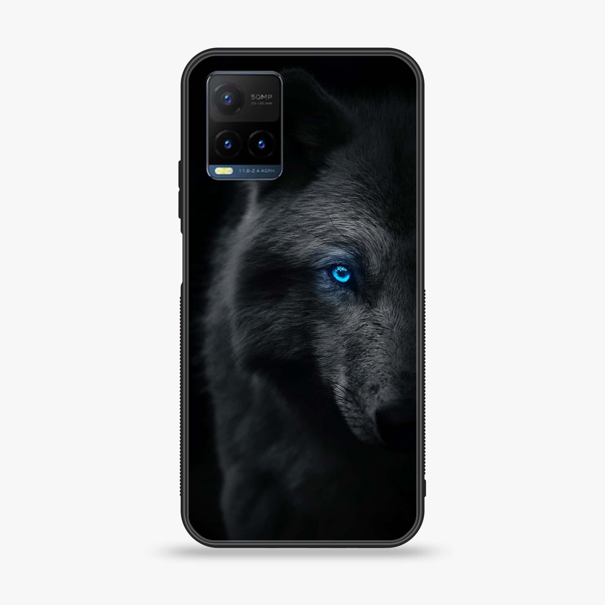 Vivo Y21t - Wolf Series - Premium Printed Glass soft Bumper shock Proof Case