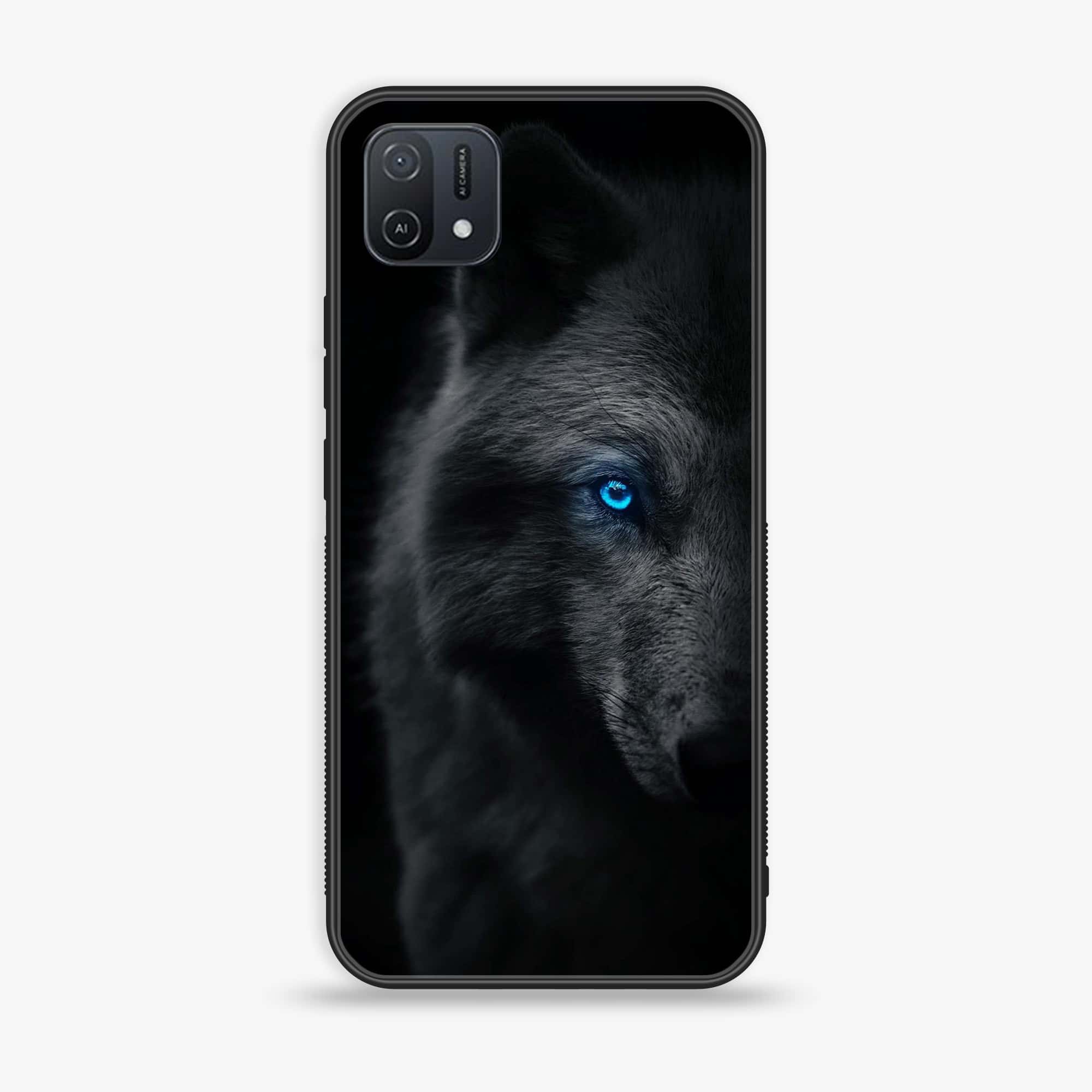 OPPO A16k Wolf Series Premium Printed Glass soft Bumper shock Proof Case