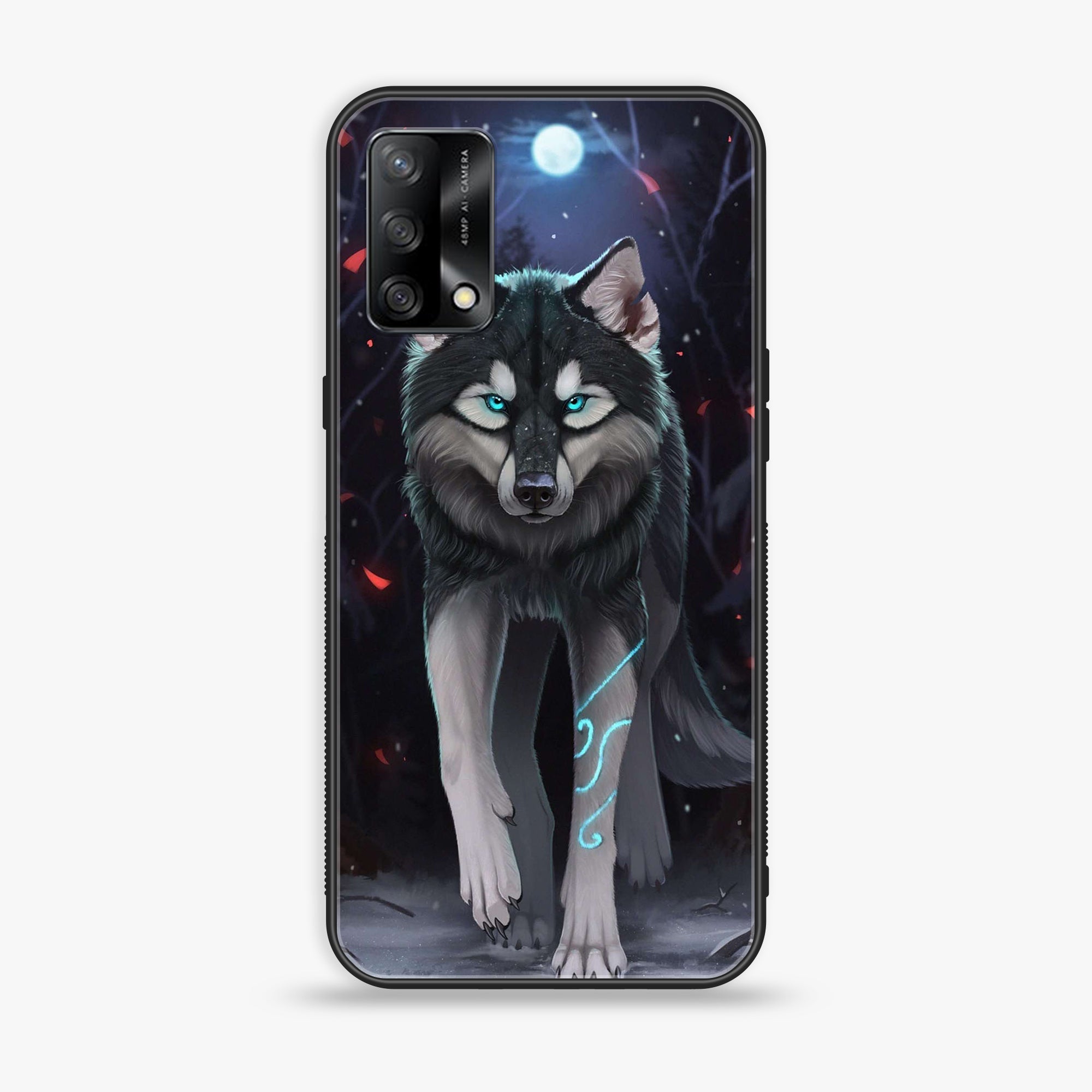 Oppo F19s  - Wolf Series - Premium Metal Printed soft Bumper shock Proof Case