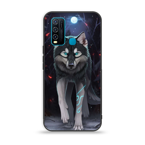 Vivo Y30 - Wolf Design 8 - Premium Printed Glass soft Bumper shock Proof Case CS-22835