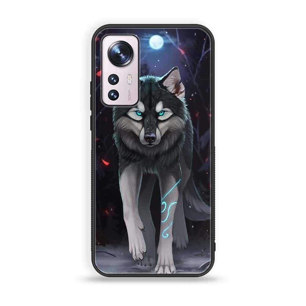 Xiaomi Mi 12 5G Wolf Series Premium Printed Glass soft Bumper shock Proof Case