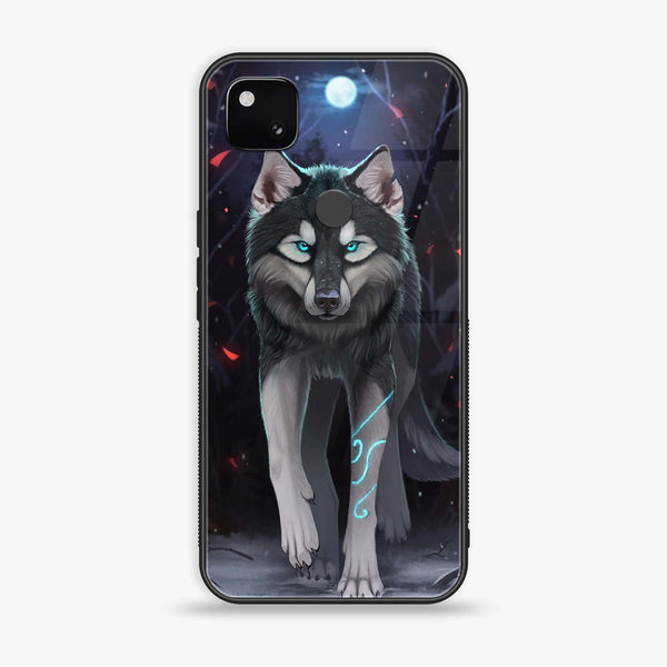 Google Pixel 4A 4G - Wolf Design 8 - Premium Metal Printed soft Bumper Shock Proof Case CS-17292