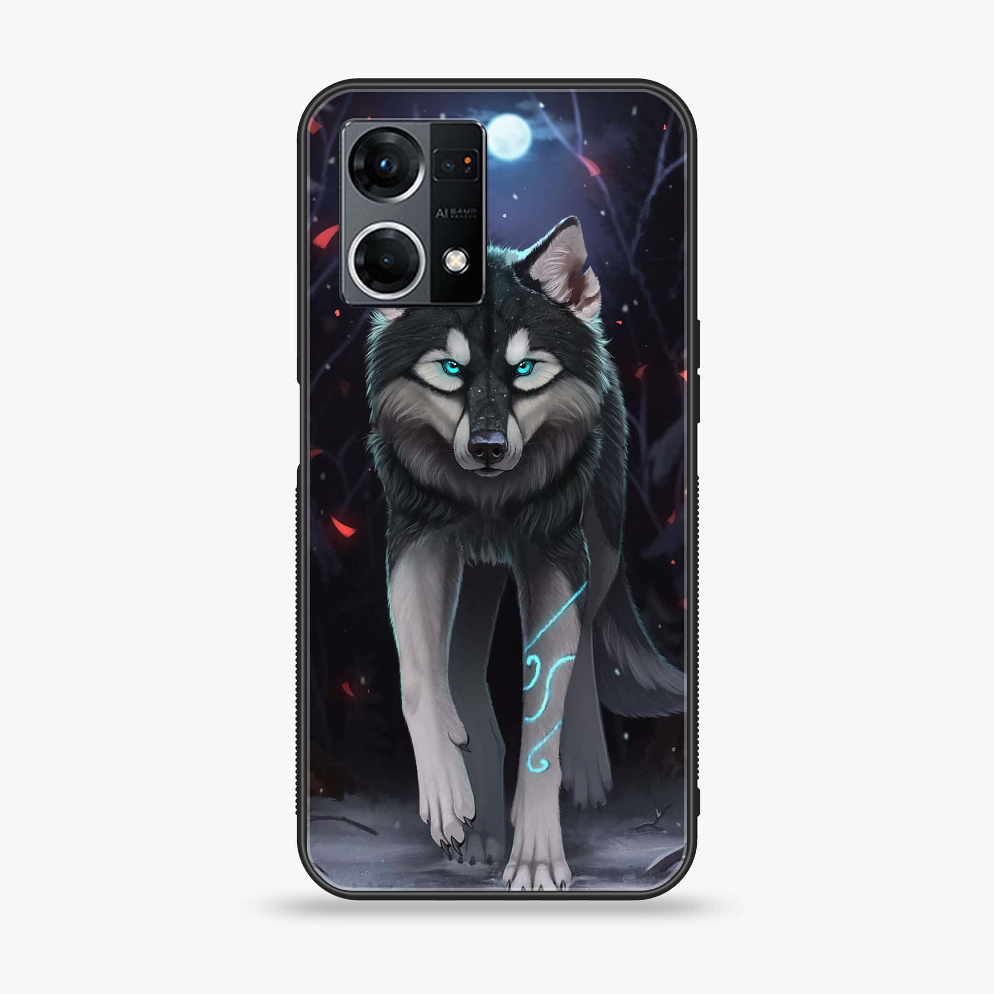 Oppo F21 Pro 4G Wolf Series Premium Printed Glass soft Bumper shock Proof Case