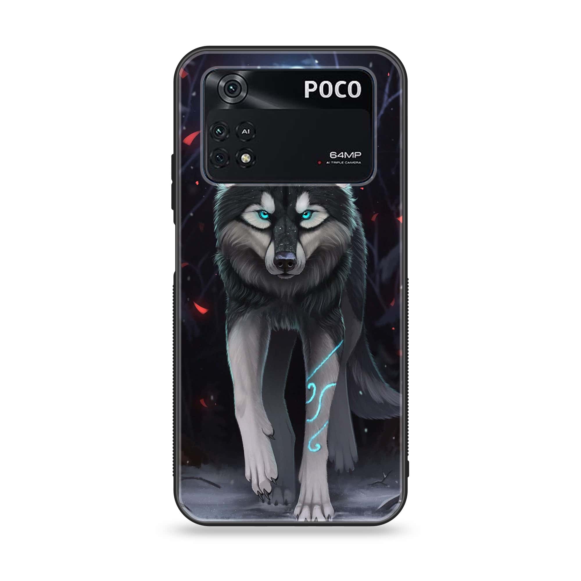 Xiaomi Poco M4 Pro 4G - Wolf Series - Premium Printed Glass soft Bumper shock Proof Case