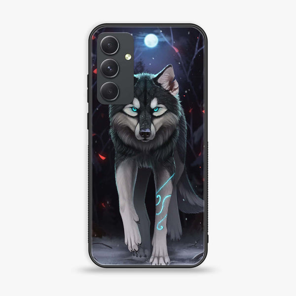 Samsung Galaxy A24 4G - Wolf Design 8 - Premium Printed Glass soft Bumper shock Proof Case CS-16265 CS-29544