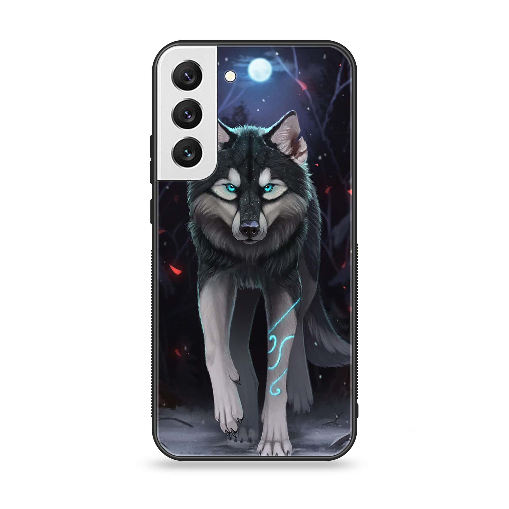 Samsung Galaxy S22 - Wolf Series - Premium Printed Glass soft Bumper shock Proof Case