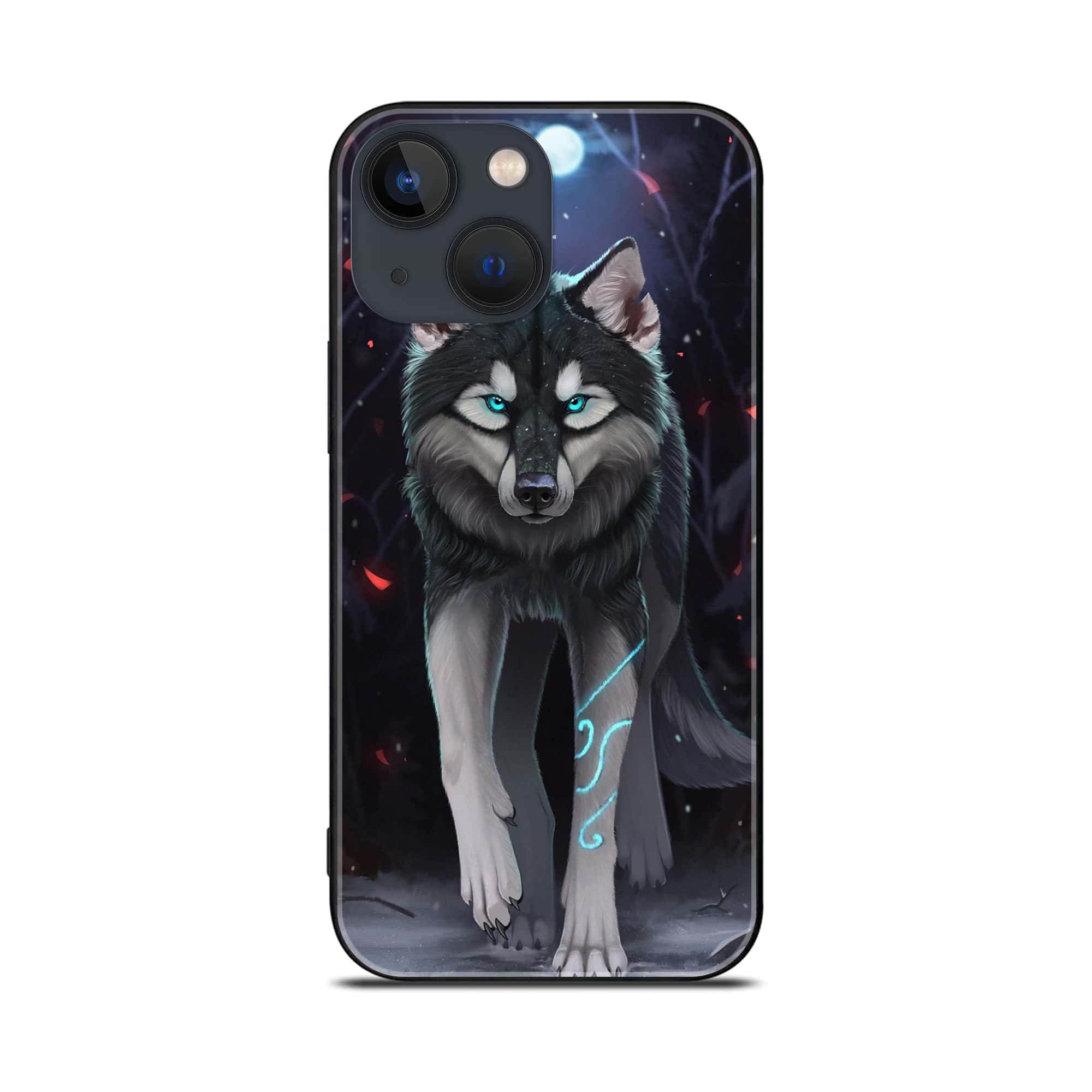 iPhone 14 Plus - Wolf Series - Premium Printed Glass soft Bumper shock Proof Case