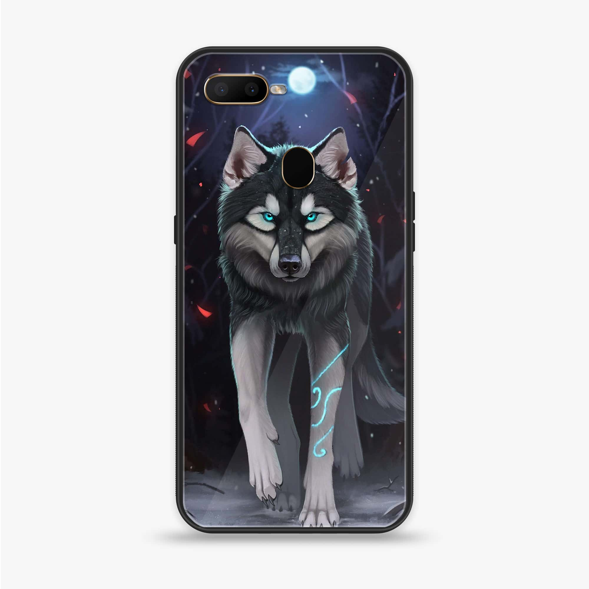 Oppo F9 - Wolf Series - Premium Printed Glass soft Bumper shock Proof Case