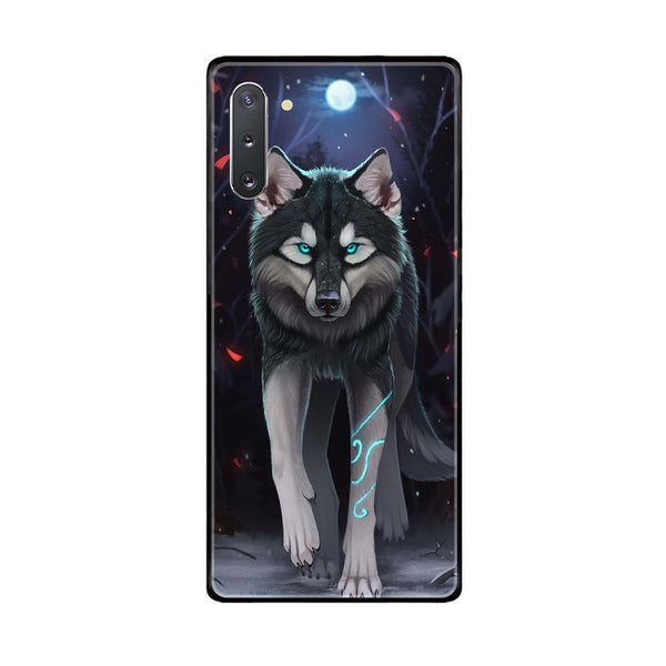 Samsung Galaxy Note 10  Wolf Design 8  Premium Printed Glass soft Bumper shock Proof Case  CS-39451