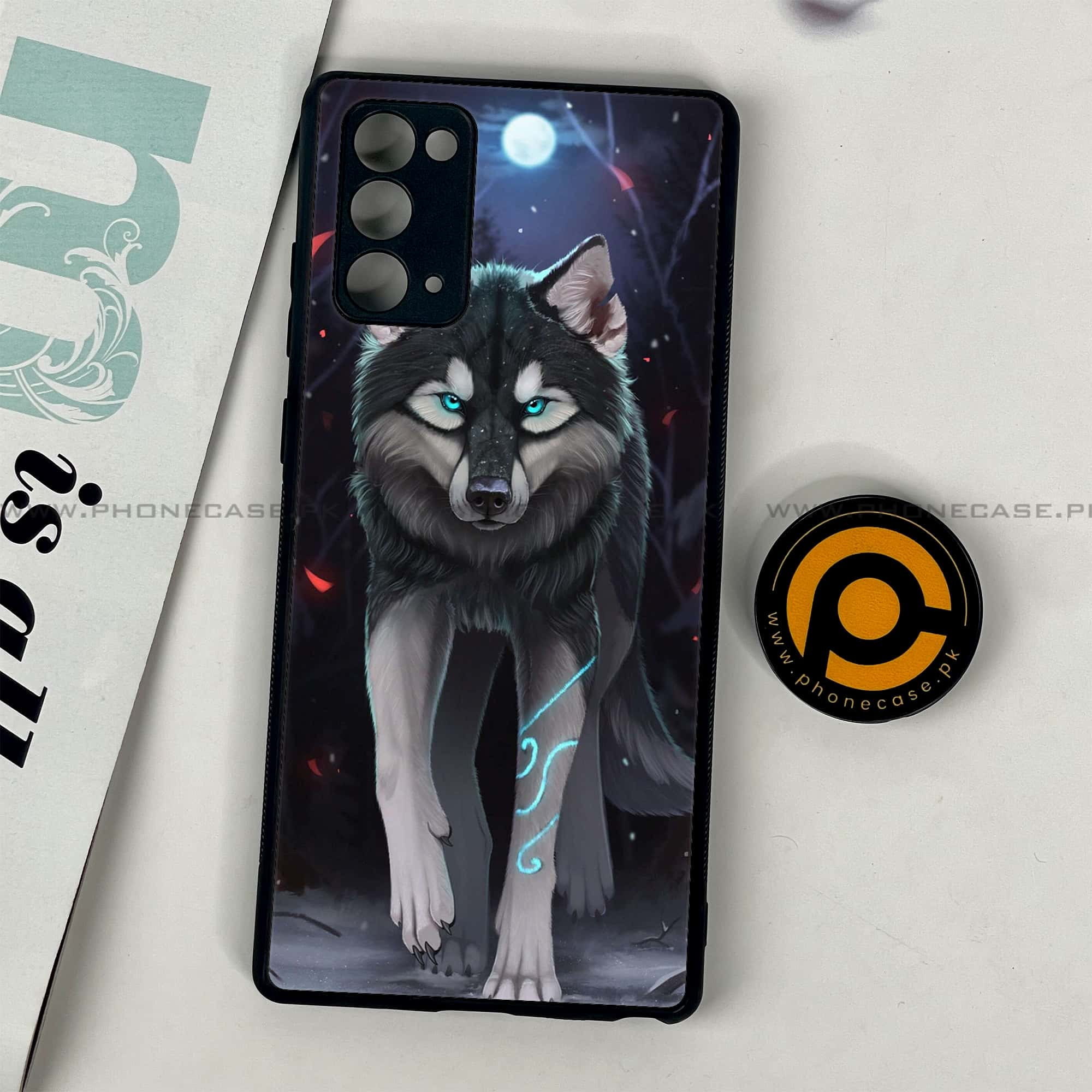 Samsung Galaxy Note 20 - Wolf Series - Premium Printed Glass soft Bumper shock Proof Case