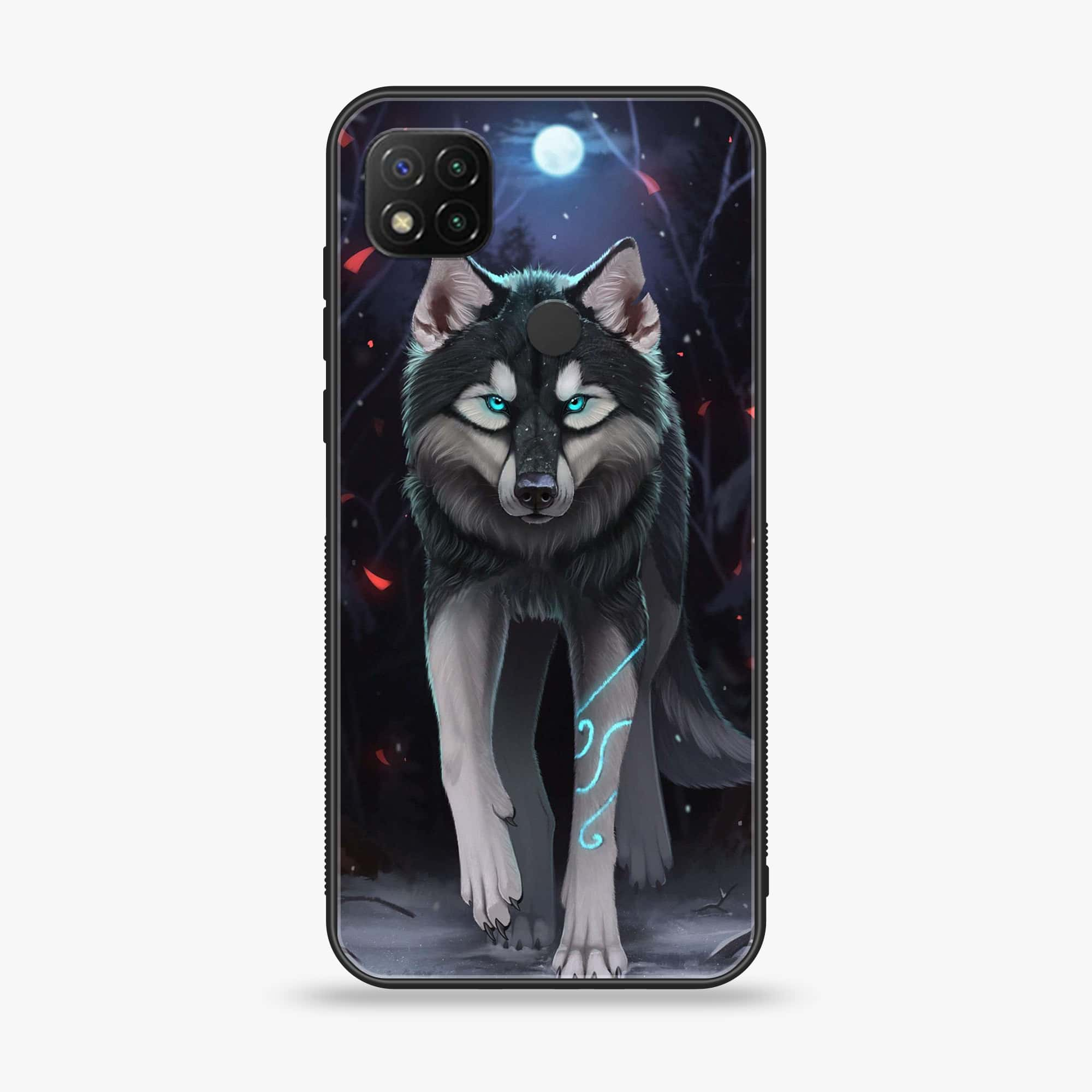 Xiaomi Redmi 9C - Wolf Series - Premium Printed Glass soft Bumper shock Proof Case