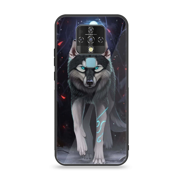 Tecno Camon 16 - Wolf Design 8- Premium Printed Glass soft Bumper shock Proof Case CS-12976