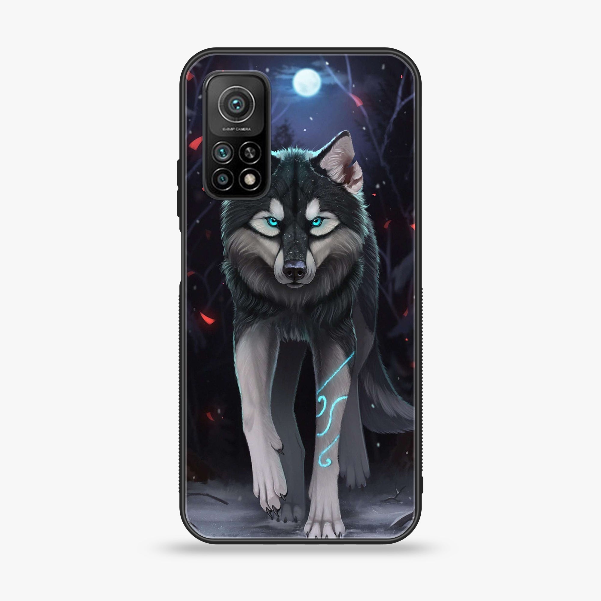 Xiaomi Mi 10T Pro Wolf Series Premium Printed Glass soft Bumper shock Proof Case