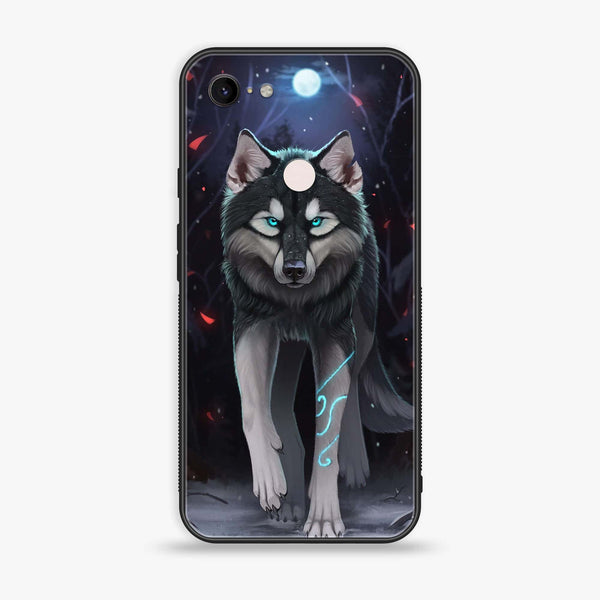 Google Pixel 3 XL - Wolf Design 8- Premium Printed Glass soft Bumper shock Proof Case CS-11419