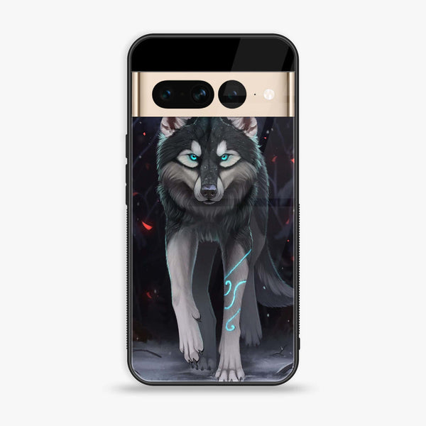 Google Pixel 7 Pro - Wolf Design 8  - Premium Printed Glass soft Bumper shock Proof Case  CS-25149