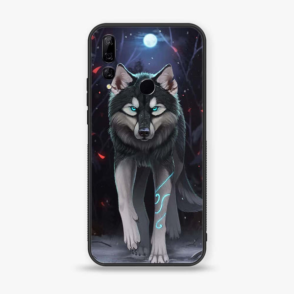 Huawei Y9 Prime (2019) - Wolf Design 8 - Premium Printed Glass soft Bumper shock Proof Case CS-15603