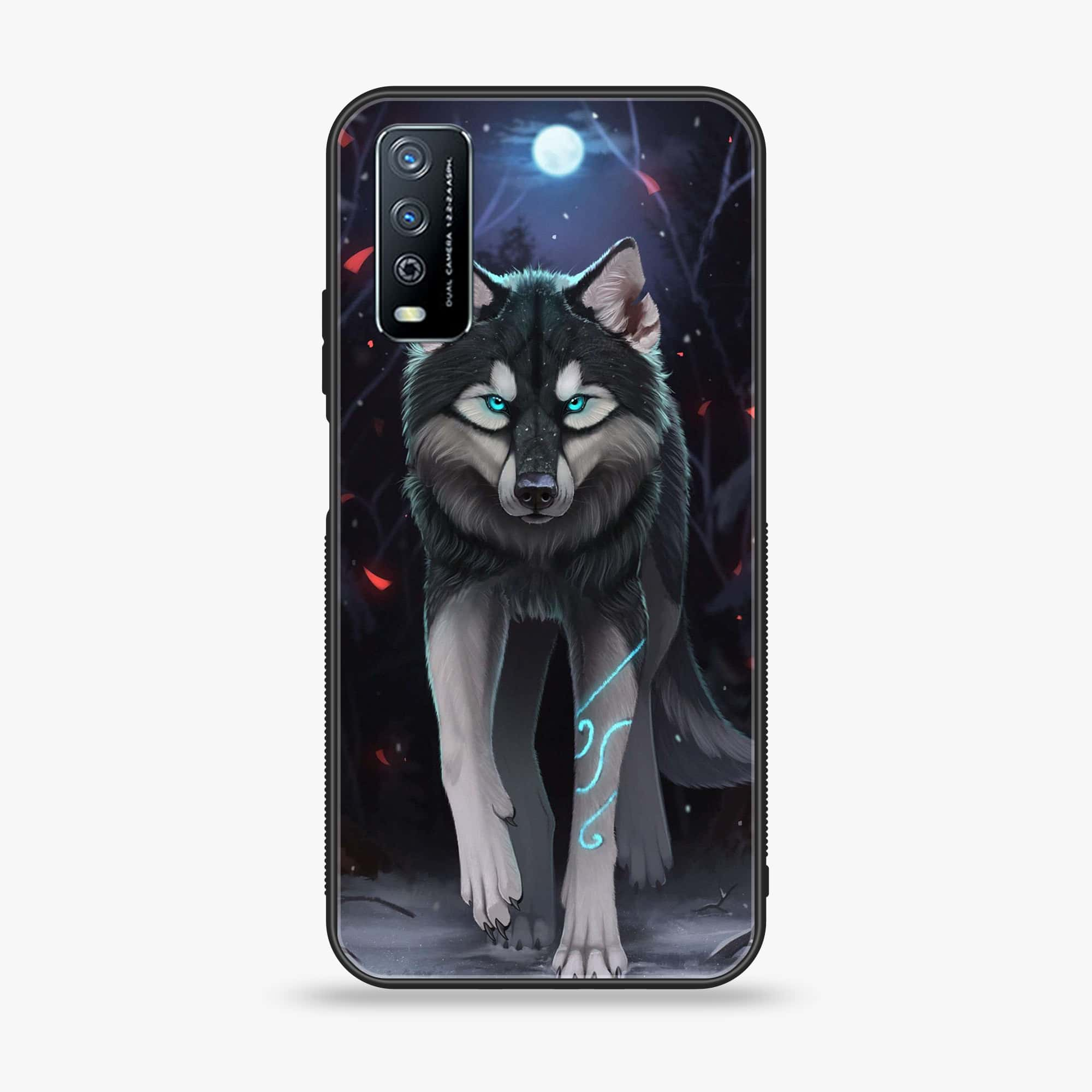 Vivo Y11s Wolf Series Premium Printed Glass soft Bumper shock Proof Case