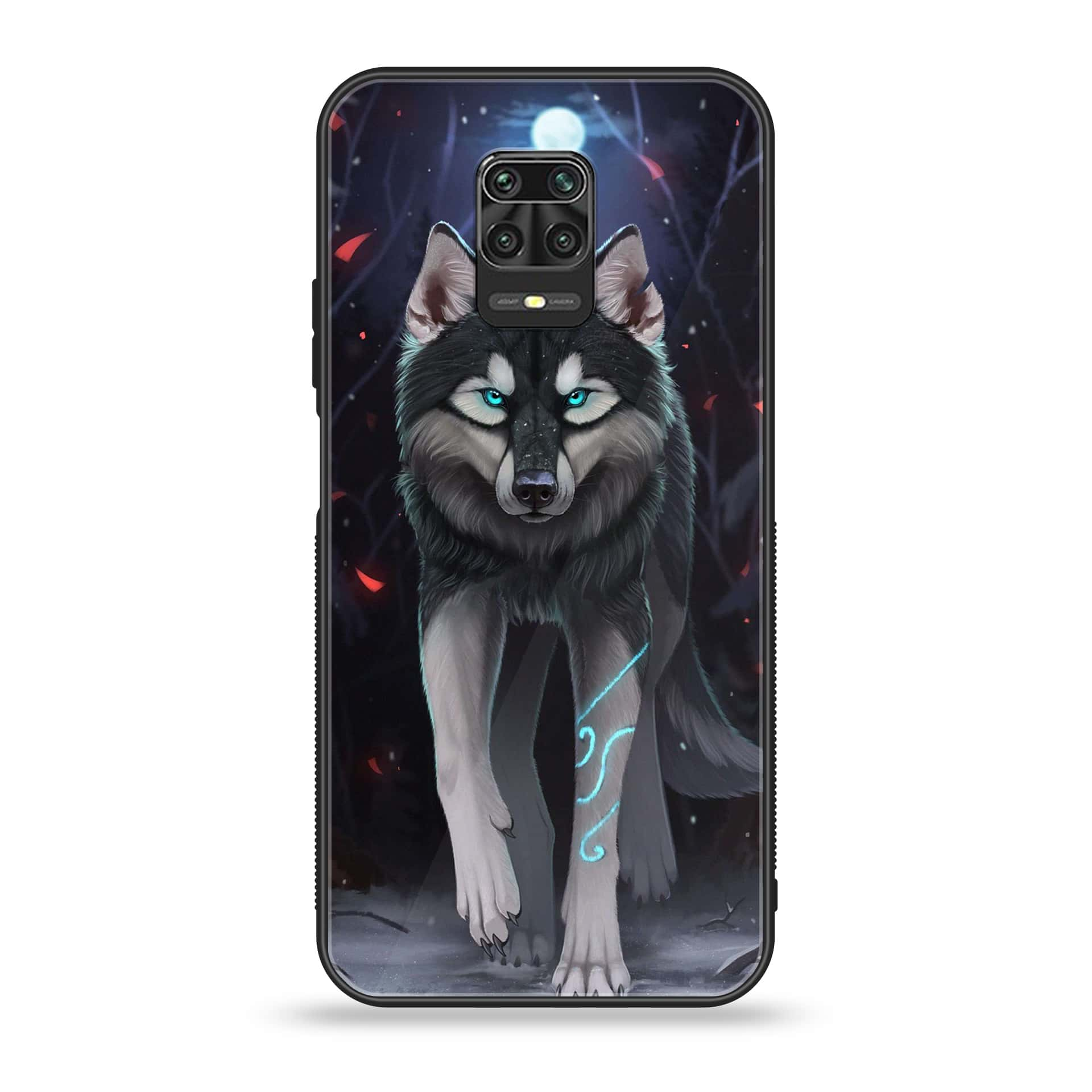 Xiaomi Redmi Note 9 Pro - Wolf Series - Premium Printed Glass soft Bumper shock Proof Case