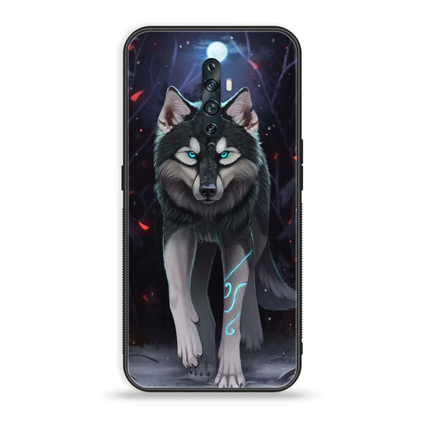 OPPO Reno 2f/ 2z  -Wolf Design 8 - Premium Printed Glass soft Bumper shock Proof Case CS-14999