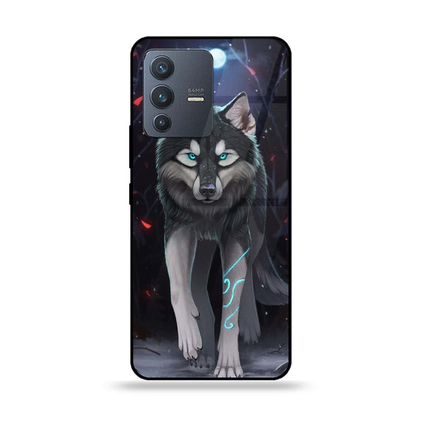 Vivo V23 5G - Wolf Design 8 - Premium Printed Glass soft Bumper shock Proof Case CS-39512