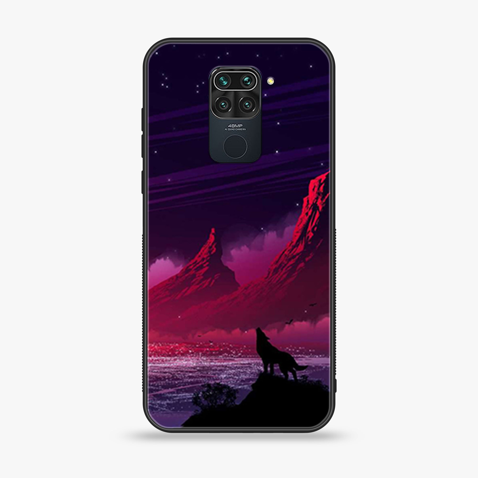 Xiaomi Redmi Note 9 Wolf Series Premium Printed Glass soft Bumper shock Proof Case