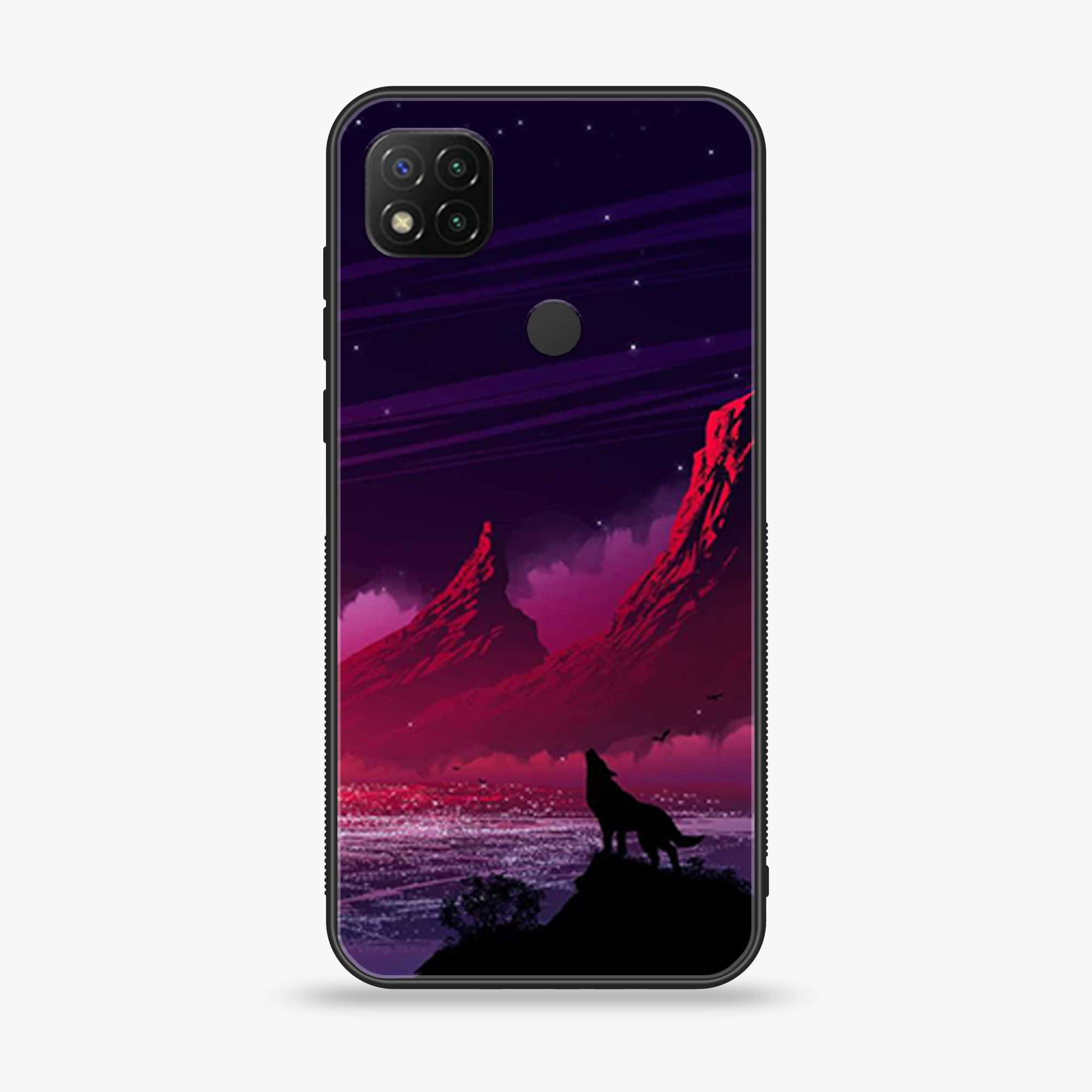 Xiaomi Redmi 9C - Wolf Series - Premium Printed Glass soft Bumper shock Proof Case