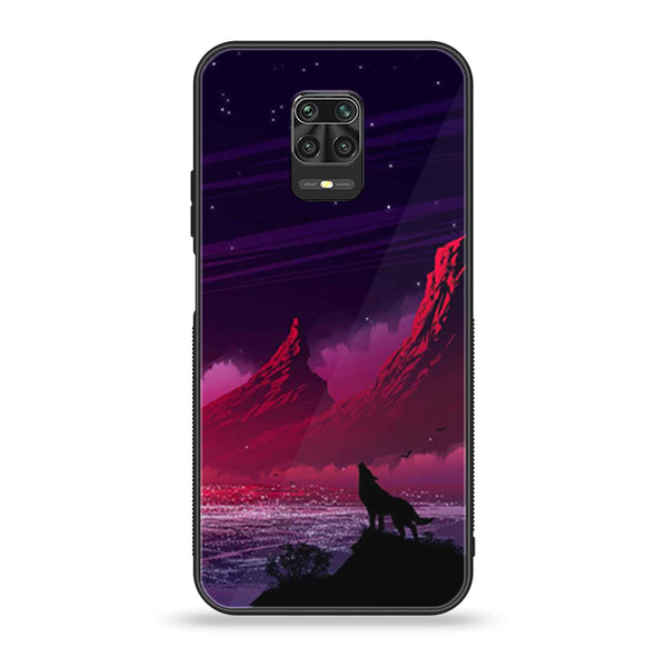Xiaomi Redmi Note 9S - Wolf Design 7 - Premium Printed Glass soft Bumper shock Proof Case  CS-34159