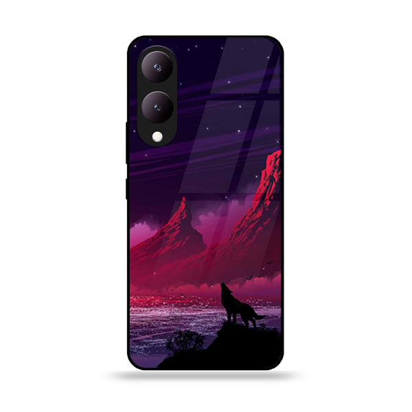 Vivo Y17S - Wolf Design 7  - Premium Printed Glass soft Bumper shock Proof Case CS-39397