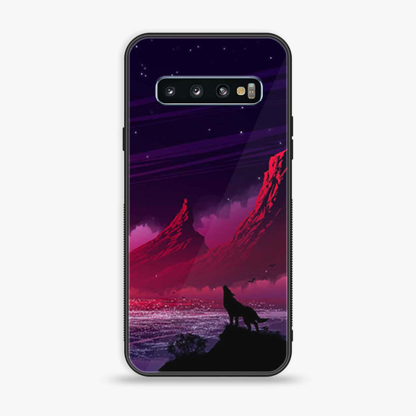 Samsung Galaxy S10 - Wolf Design 7- Premium Printed Glass soft Bumper shock Proof Case CS-27405