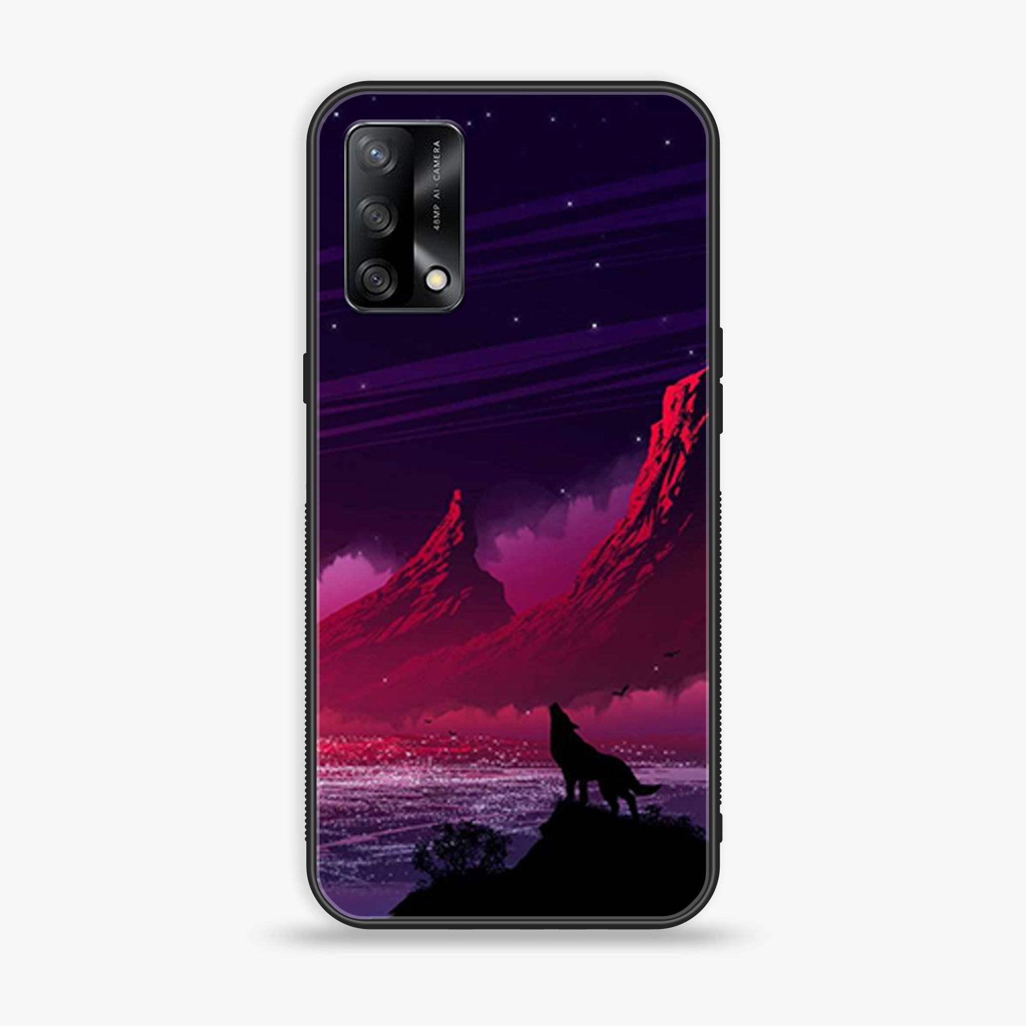 Oppo F19s  - Wolf Series - Premium Metal Printed soft Bumper shock Proof Case