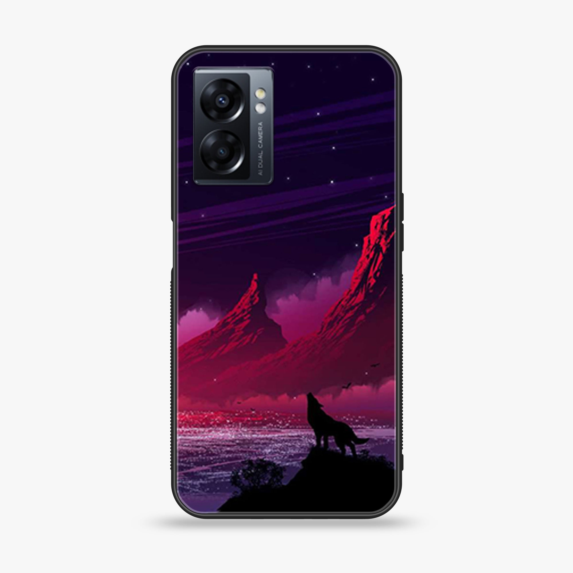 Oppo A77 4G - Wolf Series - Premium Metal Printed soft Bumper shock Proof Case