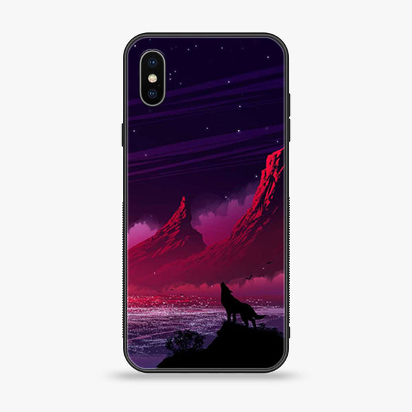 iPhone XS Max - Wolf Design 7 - Premium Printed Glass soft Bumper shock Proof Case CS-19952